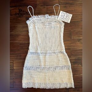 SOLD- not available. Rare Vintage Cynthia Rowley 1990s Lace Dress New With Tags